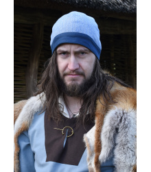 Birka Kappe mit Fischgrätmuster, blau