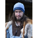 Birka Kappe mit Fischgrätmuster, blau