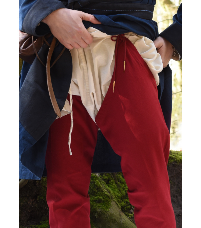 Mittelalter-Beinlinge mit Nestelbändern, rot