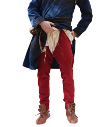 Mittelalter-Beinlinge mit Nestelbändern, rot