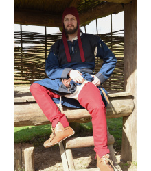 Mittelalter-Beinlinge mit Nestelbändern, rot