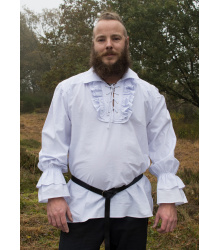Mittelalter Piratenhemd Henry, weiß (blauer Farbstich)