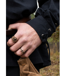 Mittelalter Hemd Corvin mit Schnürung, schwarz