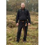 Mittelalter Hemd Corvin mit Schnürung, schwarz