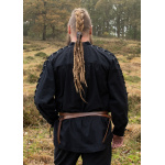 Mittelalter Hemd Corvin mit Schnürung, schwarz