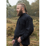 Mittelalter Hemd Corvin mit Schnürung, schwarz