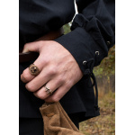 Mittelalter Hemd Corvin mit Schnürung, schwarz