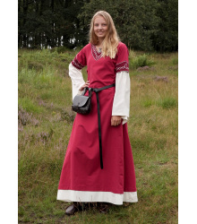 Mittelalterkleid Alvina, rot/natur