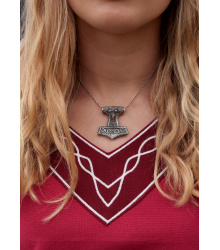 Mittelalterkleid Alvina, rot/natur