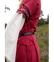 Mittelalterkleid Alvina, rot/natur