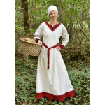 Wikinger Kleid Jona, natur/rot, SONDERANGEBOT (temporär)