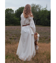 Mittelalter-Unterkleid Burglinde mit Trompetenärmeln, natur