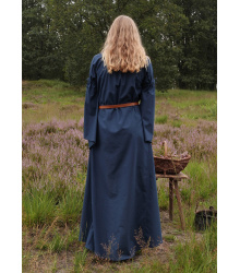Mittelalter-Unterkleid Burglinde mit Trompetenärmeln, blau