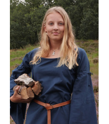 Mittelalter-Unterkleid Burglinde mit Trompetenärmeln, blau