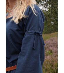 Mittelalter-Unterkleid Burglinde mit Trompetenärmeln, blau