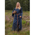 Mittelalter-Unterkleid Burglinde mit Trompetenärmeln, blau