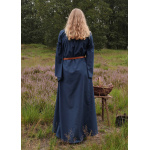 Mittelalter-Unterkleid Burglinde mit Trompetenärmeln, blau