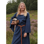 Mittelalter-Unterkleid Burglinde mit Trompetenärmeln, blau