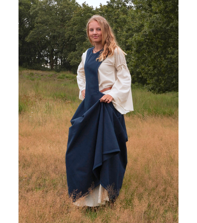 Mittelalter-Überkleid, Surcot Andra, dunkelblau