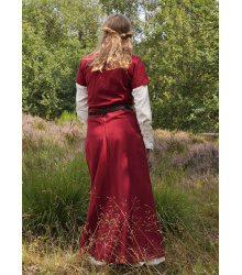 Kurzärmelige Cotehardie Ava, Mittelalterkleid, weinrot