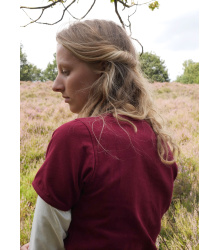 Kurzärmelige Cotehardie Ava, Mittelalterkleid, weinrot