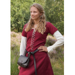 Kurzärmelige Cotehardie Ava, Mittelalterkleid, weinrot