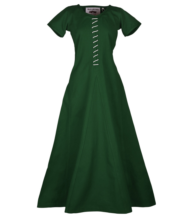 Kurzärmelige Cotehardie Ava, Mittelalterkleid, grün
