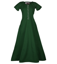 Kurzärmelige Cotehardie Ava, Mittelalterkleid, grün