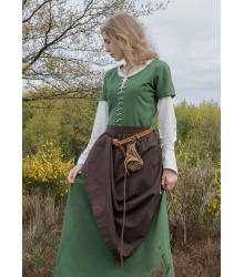 Kurzärmelige Cotehardie Ava, Mittelalterkleid, grün