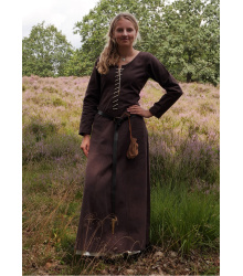 Cotehardie Ava, Mittelalterkleid, braun