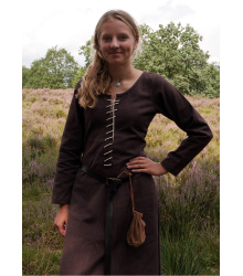 Cotehardie Ava, Mittelalterkleid, braun