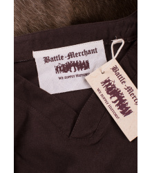 Mittelalterkleid mit Höllenfenstern, Bliaut Amal, braun