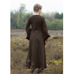 Mittelalterkleid mit Höllenfenstern, Bliaut Amal, braun