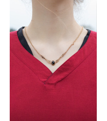 Mittelalterkleid mit Höllenfenstern, Bliaut Amal, rot/schwarz