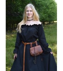 Mittelalter Carmen-Bluse, schwarz