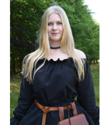 Mittelalter Carmen-Bluse, schwarz