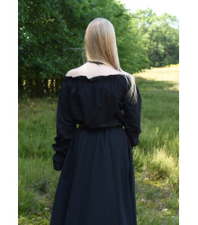 Mittelalter Carmen-Bluse, schwarz