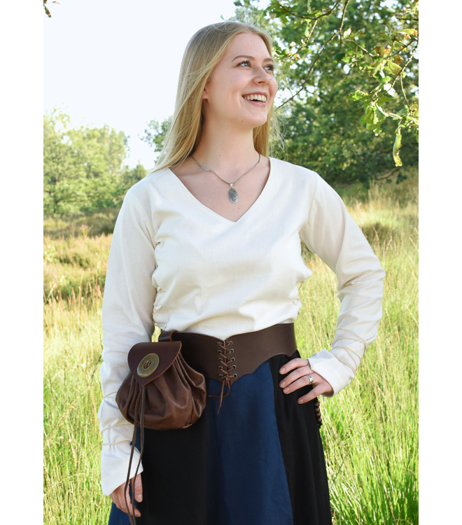 Mittelalter Bluse Aila mit Schnürung, natur