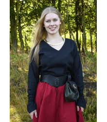 Mittelalter Bluse Aila mit Schnürung, schwarz