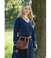 Mittelalter Bluse Aila mit Schnürung, blau