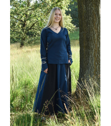 Mittelalter Bluse Aila mit Schnürung, blau
