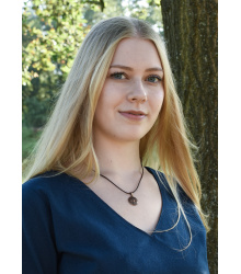 Mittelalter Bluse Aila mit Schnürung, blau