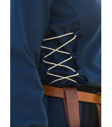 Mittelalter Bluse Aila mit Schnürung, blau