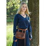 Mittelalter Bluse Aila mit Schnürung, blau