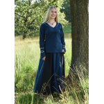 Mittelalter Bluse Aila mit Schnürung, blau