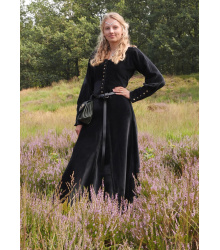 Cotehardie Isabell aus Samt, Mittelalterkleid, schwarz