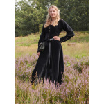 Cotehardie Isabell aus Samt, Mittelalterkleid, schwarz
