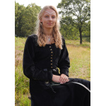 Cotehardie Isabell aus Samt, Mittelalterkleid, schwarz