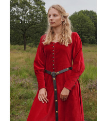 Cotehardie Isabell aus Samt, Mittelalterkleid, rot