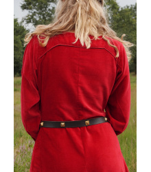 Cotehardie Isabell aus Samt, Mittelalterkleid, rot